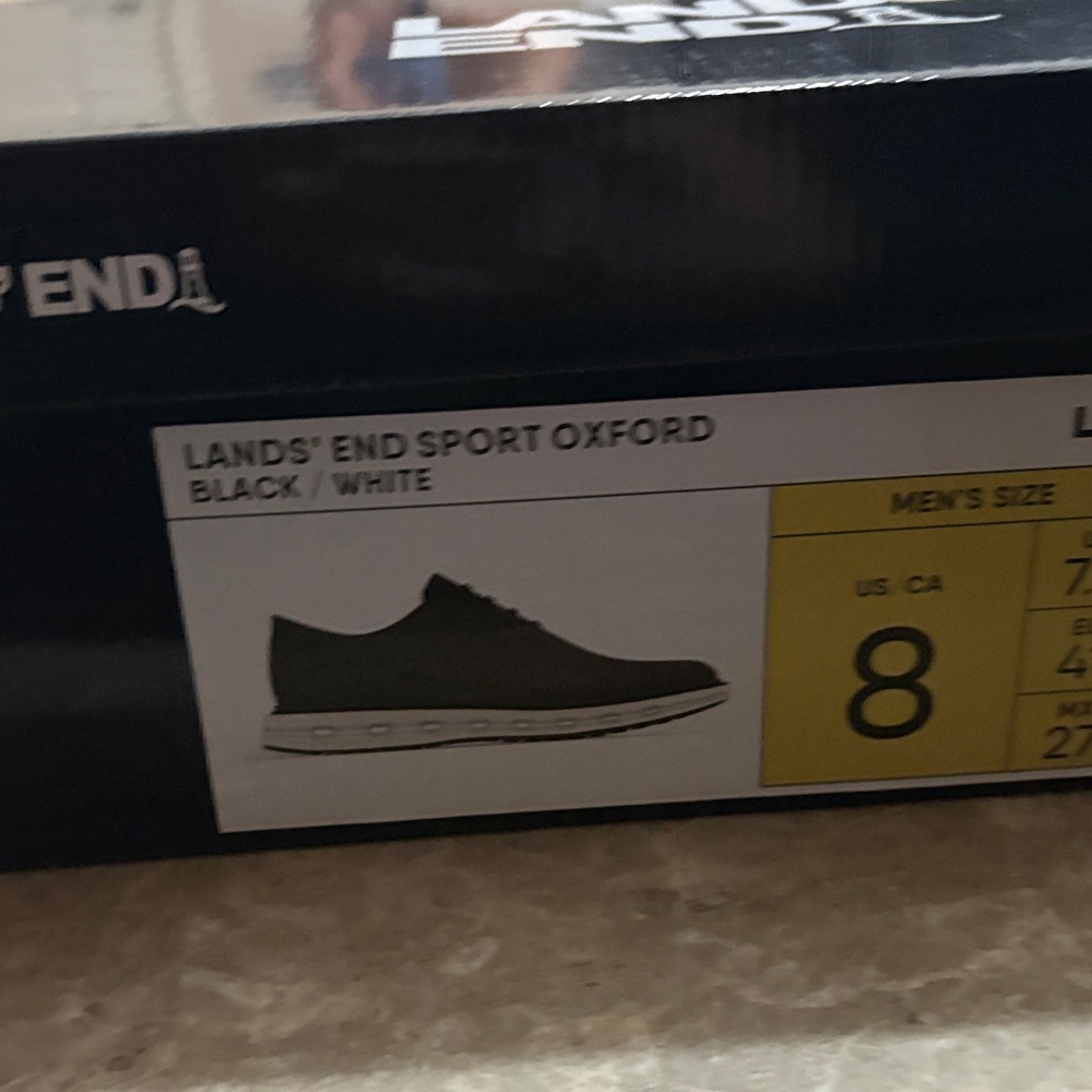 Lands' End Men's Oxford Shoes - Black and White